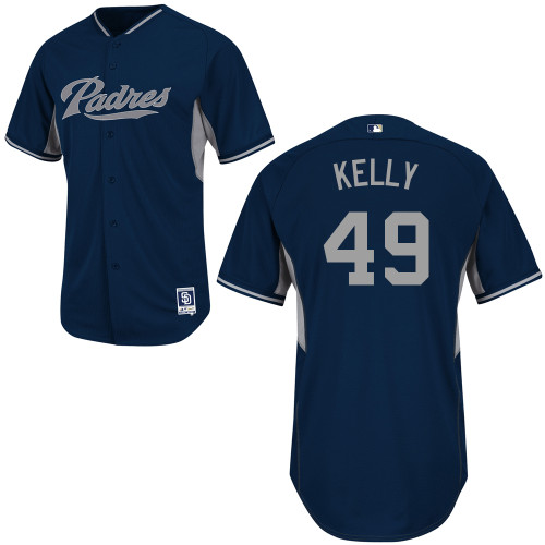 Casey Kelly #49 MLB Jersey-San Diego Padres Men's Authentic 2014 Road Cool Base BP Baseball Jersey